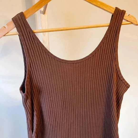 GAP Maternity Brown Ribbed Tank Dress Small - Picture 5 of 6